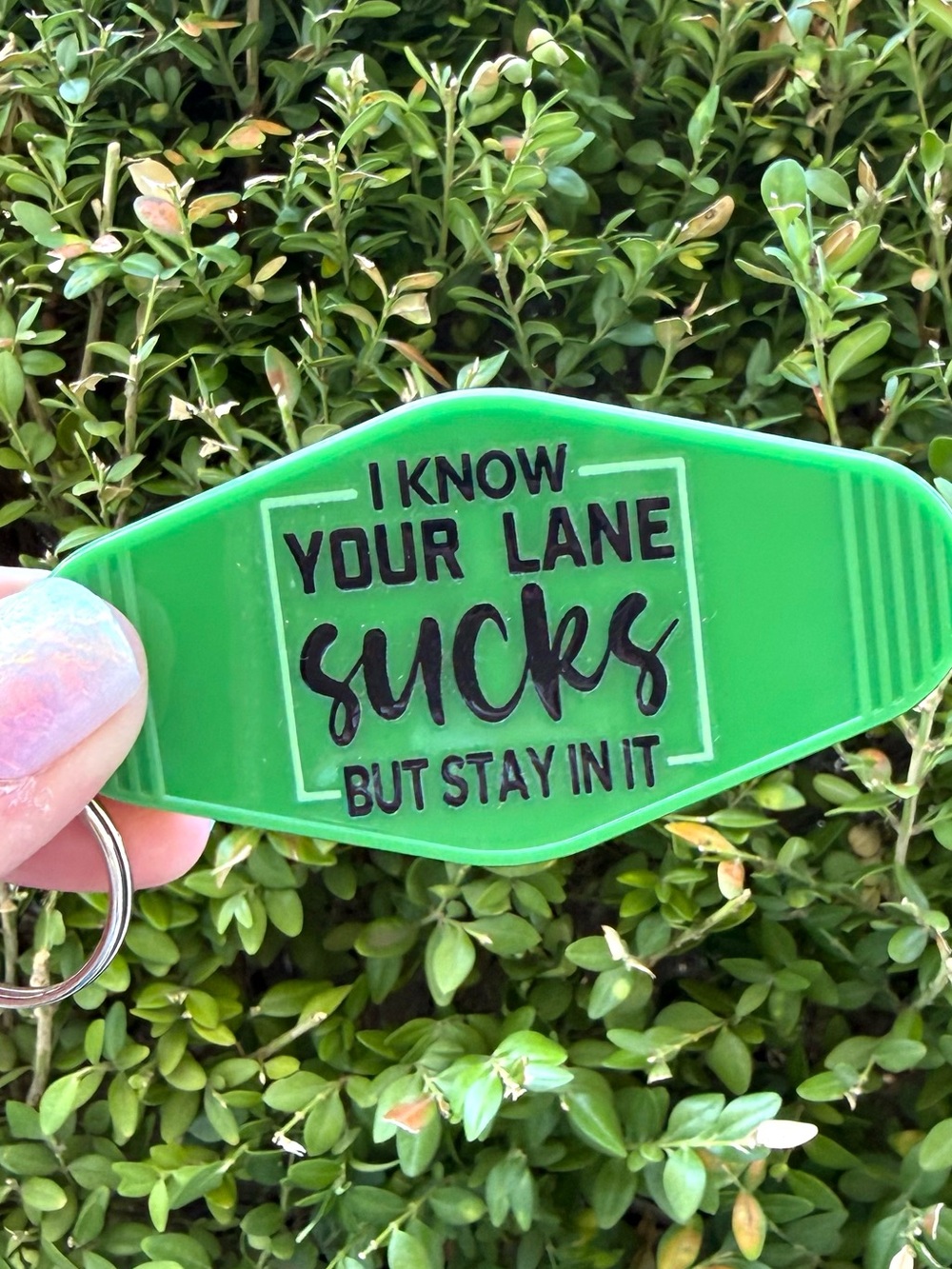 Vintage style motel key 3.5” keychain humorous funny gift idea